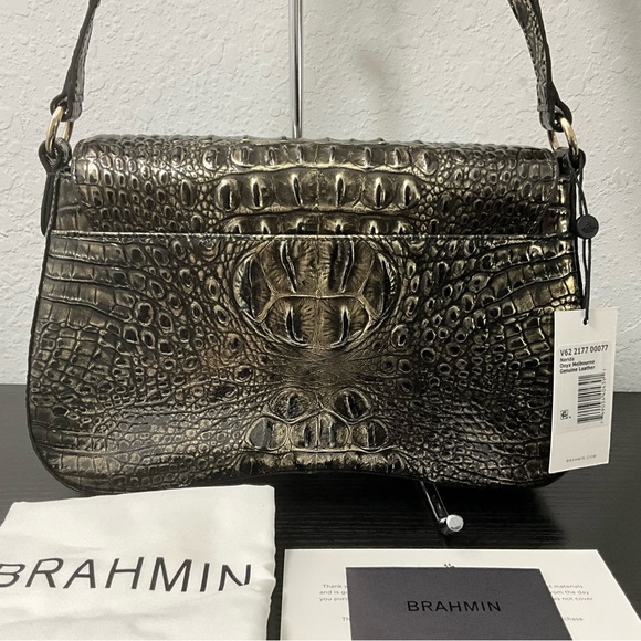 Brahmin Nerida ONYX MELBOURNE Leather Shoulder Bag W/Rear Eye NWT - Picture 4 of 11